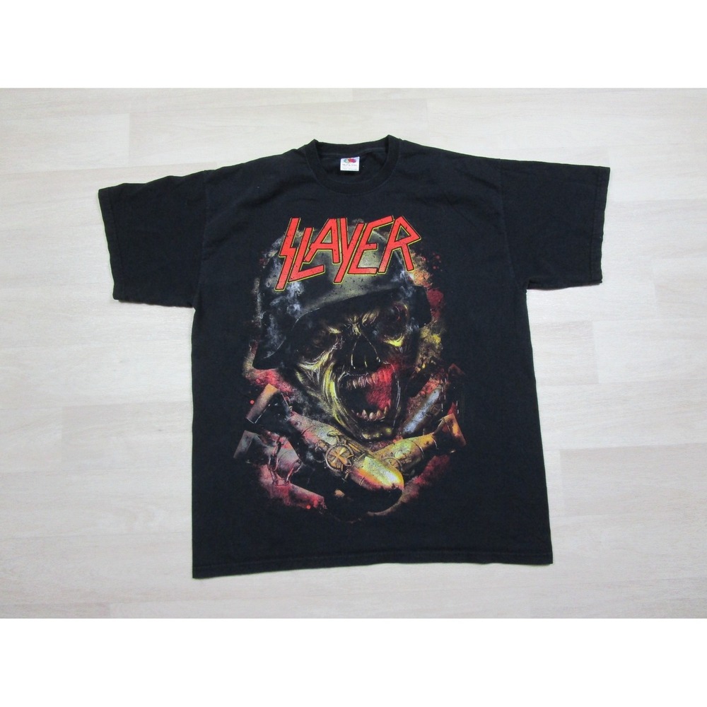 Vintage Slayer‎ Band (L) T Shirt 2012 Soldier Graphic Skull Bombs Skeleton Metal